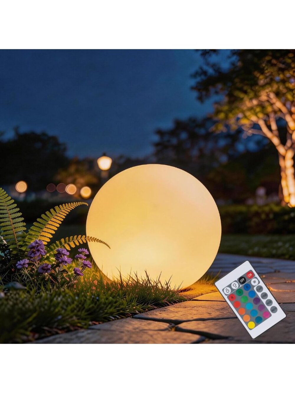 8" RGB Solar Globe Lights with Remote | 16 Colors, 4 Modes, Waterproof Garden